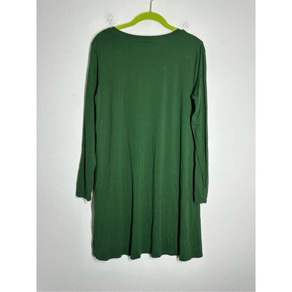 Eileen Fisher Hemlock Roundneck Tunic Dress Size M Green Long-Sleeve Mistletoe - Picture 3 of 10